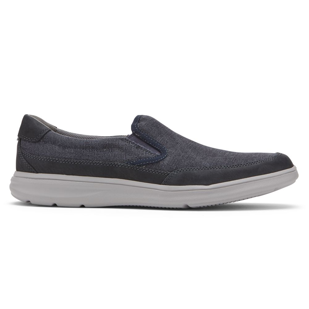 Rockport Beckwith Slip-On - Mens Sneakers - Navy - NZ (RVB-493250)